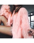 Moda futrzane Faux Fur Coat kobiety puszyste ciepłe z długim rękawem damska odzież wierzchnia jesień płaszcz zimowy kurtka owłos