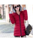 2019 kobiet zima ciepła kurtka z kapturem plus rozmiar bawełna w cukierkowym kolorze kurtka watowana kobiet długi parka kobiet w