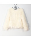 Moda futrzane Faux Fur Coat kobiety puszyste ciepłe z długim rękawem damska odzież wierzchnia jesień płaszcz zimowy kurtka owłos