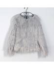 Moda futrzane Faux Fur Coat kobiety puszyste ciepłe z długim rękawem damska odzież wierzchnia jesień płaszcz zimowy kurtka owłos