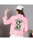 Riverdale dżinsy Denim kurtka South Side węże Streetwear topy wiosna Jean kobiety kurtka Harajuku Hip Hop odzież dżinsowa kobiet