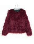 Moda futrzane Faux Fur Coat kobiety puszyste ciepłe z długim rękawem damska odzież wierzchnia jesień płaszcz zimowy kurtka owłos