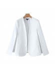 Vadim kobiety elegancki czarny biały V neck płaszcz kieszenie urząd wear solidna odzież wierzchnia kobiet casual chic otwórz sti