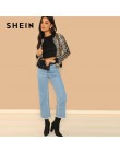 SHEIN Multicolor Highstreet wężowej druku Colorblock w paski z długim rękawem kurtka 2018 jesień nowoczesny pani na co dzień kob