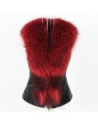 ALABIFU kobiety PU skóra Faux Fur Coat 2019 na co dzień Plus rozmiar bez rękawów Faux Fox futerka kołnierz kamizelka kurtka zimo