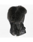 ALABIFU kobiety PU skóra Faux Fur Coat 2019 na co dzień Plus rozmiar bez rękawów Faux Fox futerka kołnierz kamizelka kurtka zimo