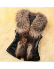 ALABIFU kobiety PU skóra Faux Fur Coat 2019 na co dzień Plus rozmiar bez rękawów Faux Fox futerka kołnierz kamizelka kurtka zimo