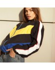 Weekeep kobiety moda Patchwork Looose kurtka wiosna jesień skręcić w dół kołnierz Streetwear kurtki 2018 kobiet kurtka Bomber z 