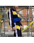 Weekeep kobiety moda Patchwork Looose kurtka wiosna jesień skręcić w dół kołnierz Streetwear kurtki 2018 kobiet kurtka Bomber z 