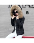 2019 nowa kurtka zimowa kobiety Faux parka z futrzanym kapturem płaszcze damskie z długim rękawem gruby ciepły śnieg nosić kurtk