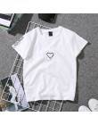 2019 lato pary kochanków T-Shirt dla kobiet na co dzień białe topy Tshirt kobiet T Shirt miłość serce haft drukuj koszulka kobie
