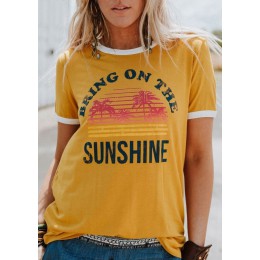 Plus Size kobiet T-Shirt lato z krótkim rękawem topy tee przynieść na Sunshine koszulka 2018 Femme Harajuku t koszula damska kos