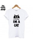 COOLMIND QI0232B 100% bawełna kot drukuj kobiety T shirt na co dzień z krótkim rękawem Tshirt kobiet o-neck luźne kobiet t-shirt