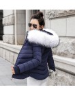 Ciepła zimowa kurtka damska modna z kapturem futro duży rozmiar