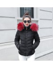 Ciepła zimowa kurtka damska modna z kapturem futro duży rozmiar