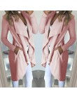 Sweter płaszcz jesień wiosna bawełna mieszanki kieszenie z długim rękawem Lapel kołnierz szczupła kobiet na co dzień płaszcz odz