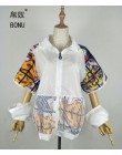 BONU nowy Hollow Out powrót haft Bomber kurtka w stylu Unisex poluzować kurtka Student Harajuku Oversize kobiet podstawowe płasz