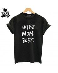 COOLMIND WR0711B wysokiej jakości 100% bawełna żona mama boss druku t koszula kobiety na co dzień nowoczesne letnia koszulka dam
