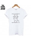 COOLMIND QI0232B 100% bawełna kot drukuj kobiety T shirt na co dzień z krótkim rękawem Tshirt kobiet o-neck luźne kobiet t-shirt