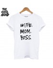 COOLMIND WR0711B wysokiej jakości 100% bawełna żona mama boss druku t koszula kobiety na co dzień nowoczesne letnia koszulka dam