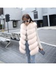 Jesień zima Faux Fur Coat kobiety moda koreański elegancki bez rękawów długa kamizelka kobieta na co dzień szczupła luksusowe gr