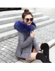 Kurtka zimowa kobiety parki dla płaszcz moda kobieta w dół kurtki z kapturem duże Faux płaszcz z kołnierzem z futra 2019 jesień 
