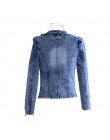 2018 New Arrival wiosna jesień denim kurtki w stylu vintage diamenty casual płaszcz damski kurtka dżinsowa dla odzież wierzchnia