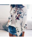 Kobiety moda selera wykończenia Bomber kurtka na co dzień zamek Up Flower wydrukowano Baseball płaszcz panie jesień znosić kobie