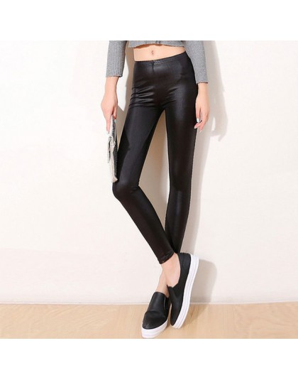 S-3XL nowy jesień 2019 moda Faux Leather Sexy cienkie czarne legginsy Calzas Mujer leginsy legginsy rozciągliwe Plus rozmiar 4XL