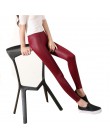 S-3XL nowy jesień 2019 moda Faux Leather Sexy cienkie czarne legginsy Calzas Mujer leginsy legginsy rozciągliwe Plus rozmiar 4XL