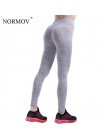 NORMOV S-XL 3 kolorów na co dzień Push Up legginsy damskie letnie treningowe poliester Jeggings oddychające legginsy kobiet