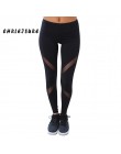 CHRLEISURE Sexy kobiety legginsy Gothic wkładka Mesh projekt spodnie spodnie duży rozmiar czarny Capris odzież sportowa nowy fit