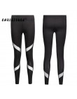 CHRLEISURE Sexy kobiety legginsy Gothic wkładka Mesh projekt spodnie spodnie duży rozmiar czarny Capris odzież sportowa nowy fit