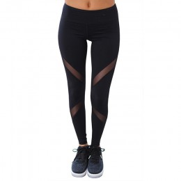 CHRLEISURE Sexy kobiety legginsy Gothic wkładka Mesh projekt spodnie spodnie duży rozmiar czarny Capris odzież sportowa nowy fit