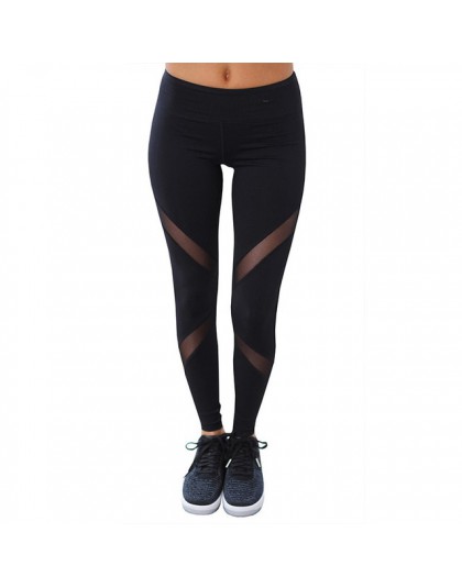 CHRLEISURE Sexy kobiety legginsy Gothic wkładka Mesh projekt spodnie spodnie duży rozmiar czarny Capris odzież sportowa nowy fit