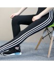 Kobiety legginsy na co dzień bawełna paski Fitness legginsy z wysokim stanem spodnie damskie duży odcinek Legging, żeński, moda 