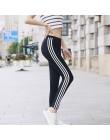 Kobiety legginsy na co dzień bawełna paski Fitness legginsy z wysokim stanem spodnie damskie duży odcinek Legging, żeński, moda 