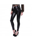 S-5XL Plus rozmiar skórzane legginsy kobiety wysoka talia czarne legginsy PU skórzane Legging moda spodnie skórzane kobiet
