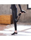 Kobiety legginsy na co dzień bawełna paski Fitness legginsy z wysokim stanem spodnie damskie duży odcinek Legging, żeński, moda 