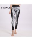 SVOKOR wysoka talia Fitness Legging kobiet bicie serca druku mody Push Up Sexy spodnie do kostek elastyczność legginsy kobiety