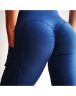 CHRLEISURE Push Up Fitness legginsy kobiet wysokiej talii trening Legging z kieszeniami Patchwork spodnie legginsy kobiety Fitne