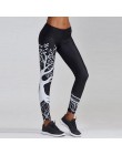 Qickitout legginsy Hot sprzedam kobiety czaszki i kwiat czarne legginsy druku cyfrowego spodnie spodnie spodnie rozciągliwe Plus