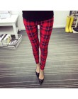 Nowy 2019 drukuj kwiat legginsy legginsy Plus rozmiar Legins gitara Plaid cienkie dziewięć spodnie moda damska odzież Aptitud sp