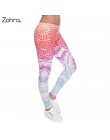 Zohra marki kobiety moda Legging Aztec Round Ombre druk legginsy Slim legginsy z wysokim stanem kobieta spodnie