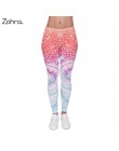 Zohra marki kobiety moda Legging Aztec Round Ombre druk legginsy Slim legginsy z wysokim stanem kobieta spodnie