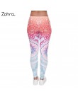 Zohra marki kobiety moda Legging Aztec Round Ombre druk legginsy Slim legginsy z wysokim stanem kobieta spodnie