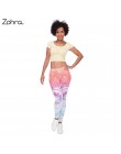 Zohra marki kobiety moda Legging Aztec Round Ombre druk legginsy Slim legginsy z wysokim stanem kobieta spodnie