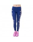 Zohra marki kobiety moda Legging Aztec Round Ombre druk legginsy Slim legginsy z wysokim stanem kobieta spodnie