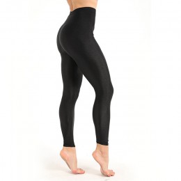 Damskie legginsy treningowe na co dzień, błyszczące, błyszczące, Legging kobiet Fiteness legginsy Plus rozmiar M-XXXL czarny sta