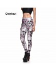 Qickitout legginsy New Arrival damska czaszka i brzoskwiniowy kwiat legginsy druk cyfrowy spodnie spodnie spodnie rozciągliwe hu